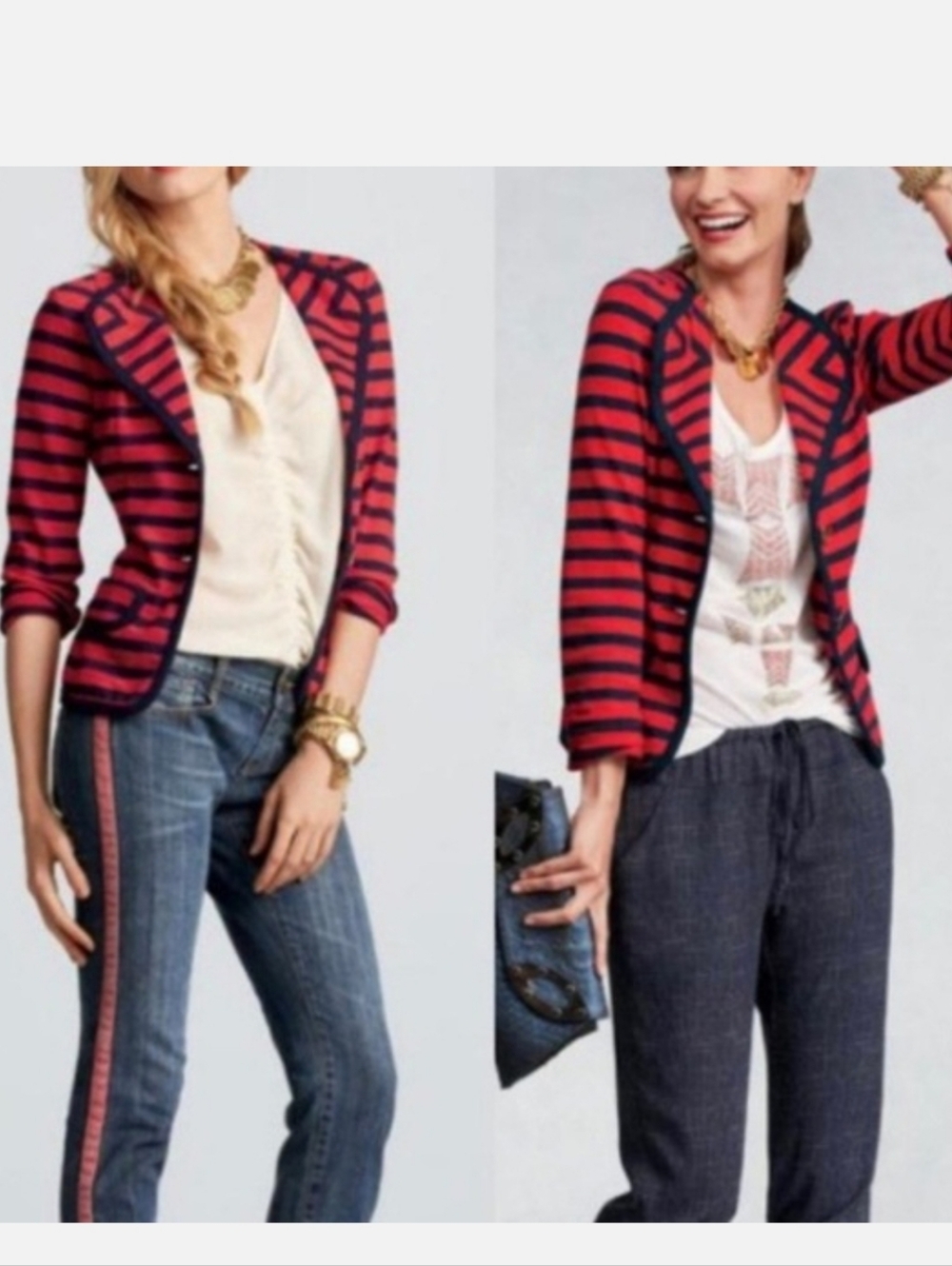 CAbi Women's Yaht Club Blazer Jacket-Large